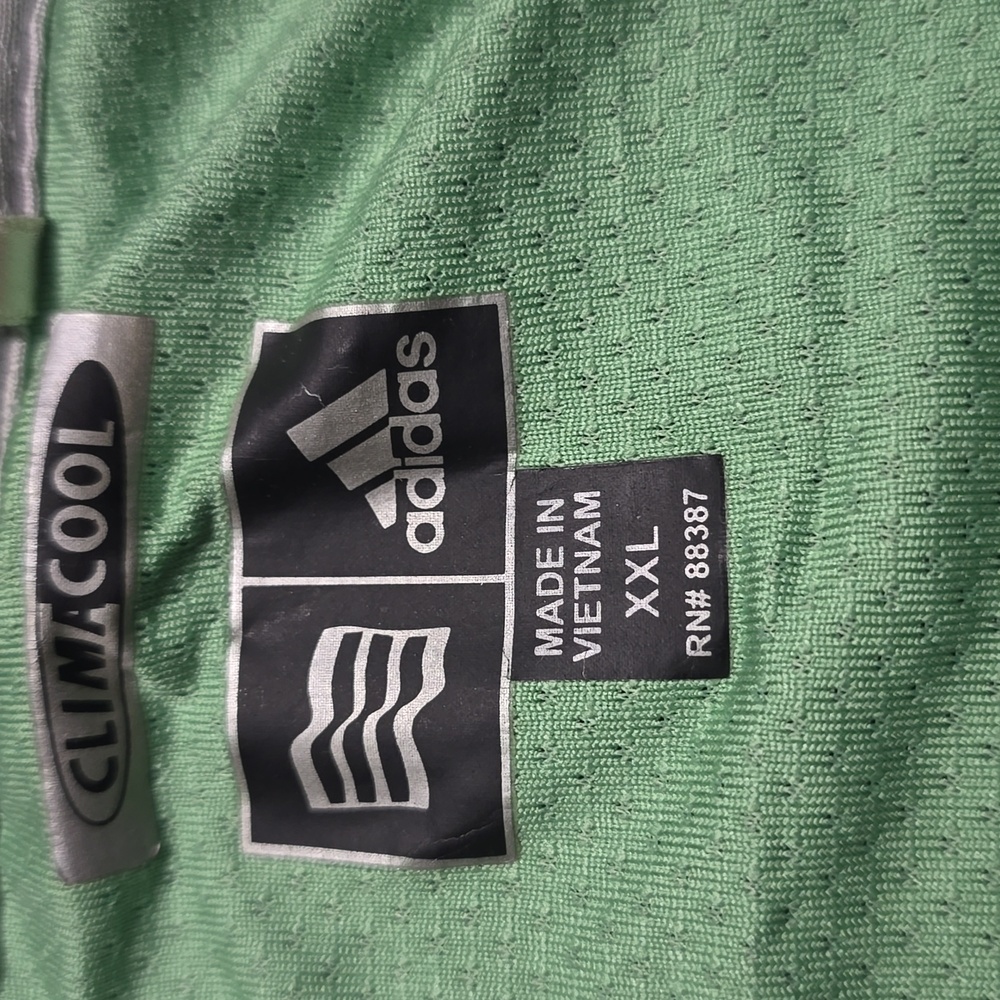 Adidas Polo T-Shirt 1/4 Zip Green Black Mens Size XXL Activewear Sport Jersey - Picture 12 of 16